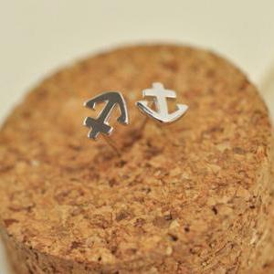 Anchor Earring, Sterling Silver Anchor Earring