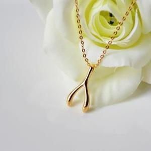 Wishbone Necklace,lucky Necklace,simple Necklace