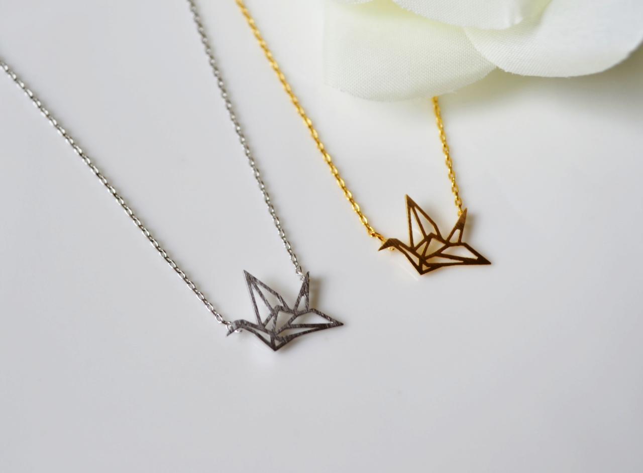 Crane Necklace,origami Crane Necklace,paper Crane